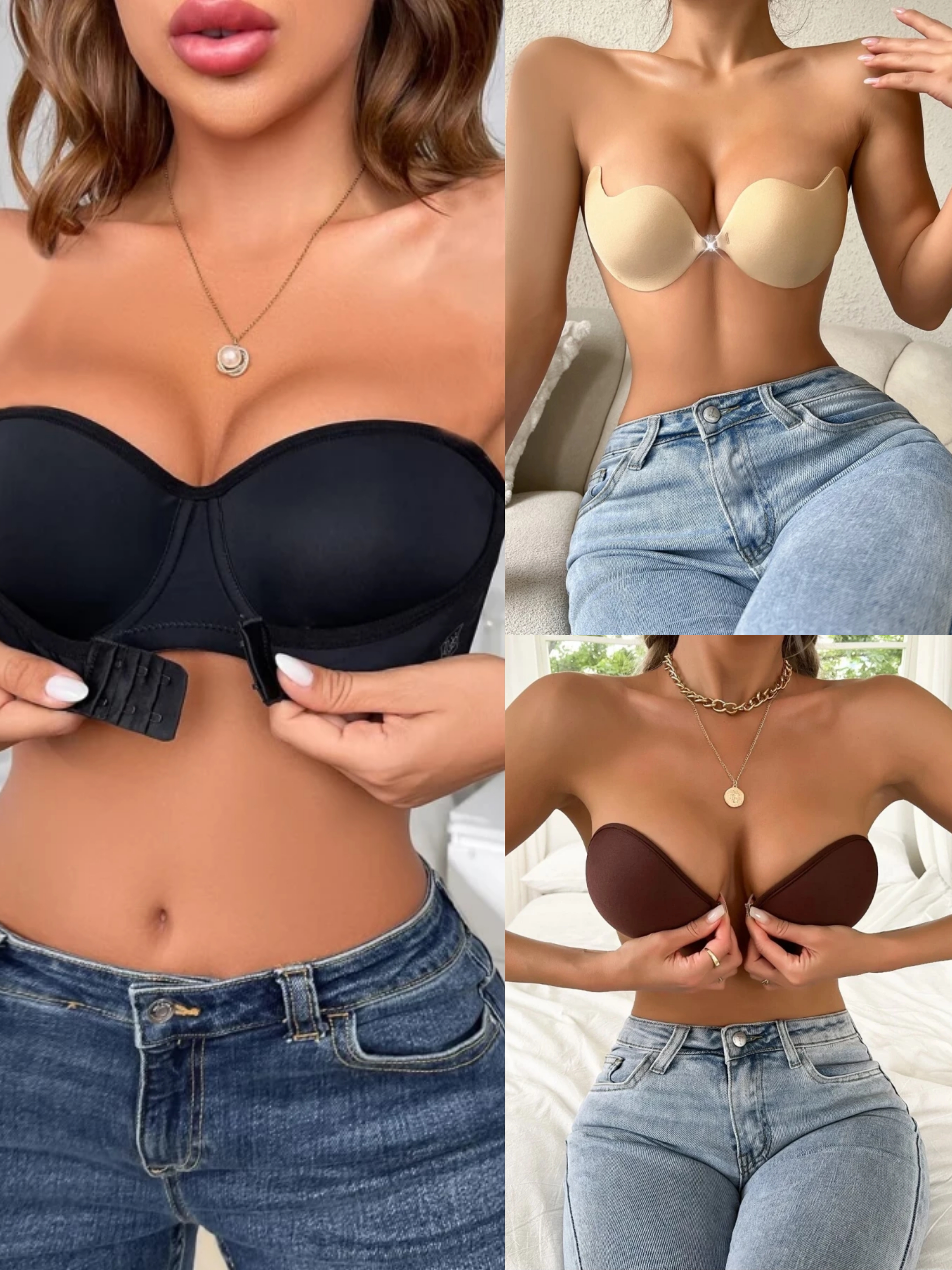 3 reggiseni di alta qualità senza spalline