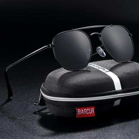 BARCUR – lunettes De soleil carrées pour hommes et femmes, polarisées, hexagonales, originales