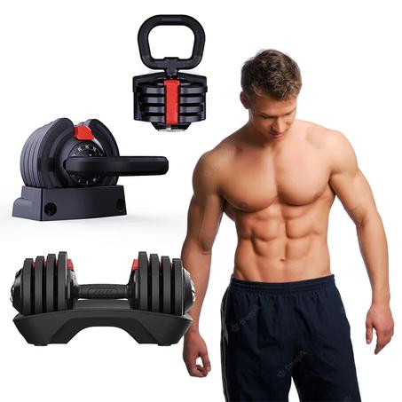 مجموعة أوزان حرة دمبلز قابلة للتعديل