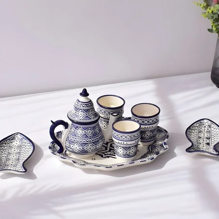 طقم شاي مغربي أصيل بلمسة فنية راقية