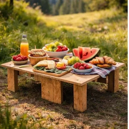 طابلة خشبية قابلة للطي للرحلات والبيكنيك