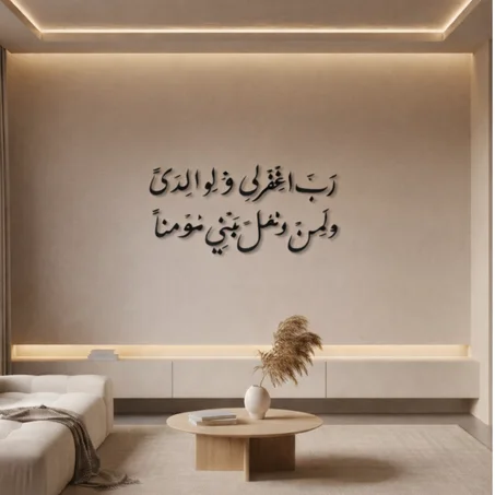 "رَبِّ اغْفِرْ لِي وَلِوَالِدَيَّ وَلِمَنْ دَخَلَ بَيْتِي مُؤْمِنًا"