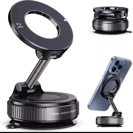 Support Téléphone Magnétique à Ventouse – Rotation 360° Compatible MagSafe