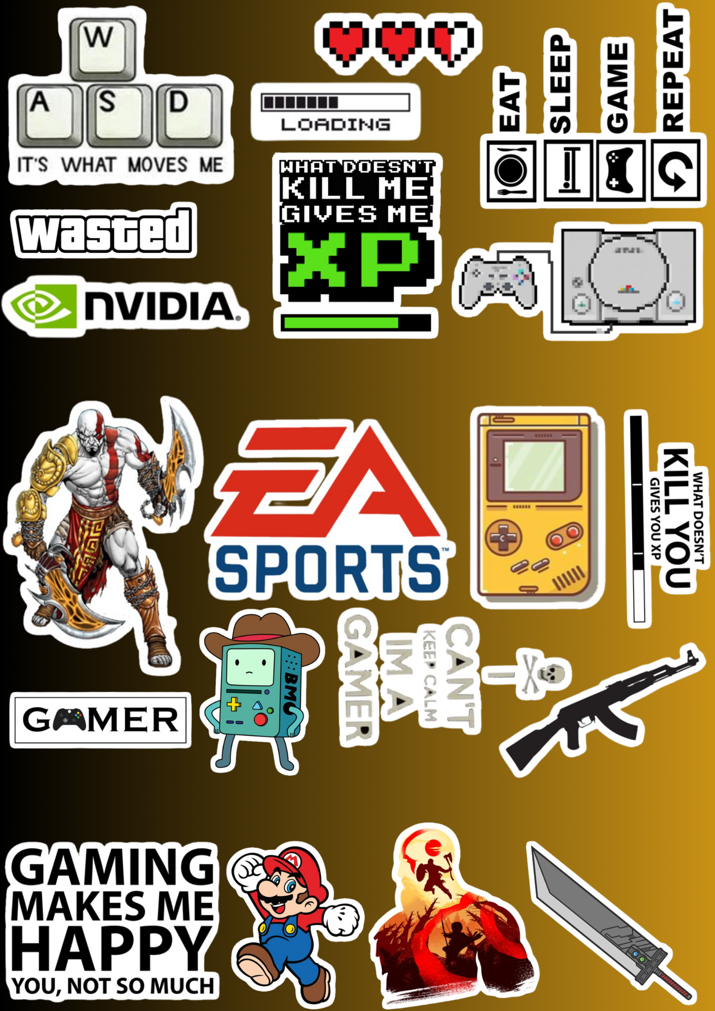 Stickers pour Gamers : Personnalisez Votre Monde Virtuel avec notre Collection de Stickers Gaming, mettant en Vedette des Designs Épiques et des Citations Emblématiques pour les Passionnés du