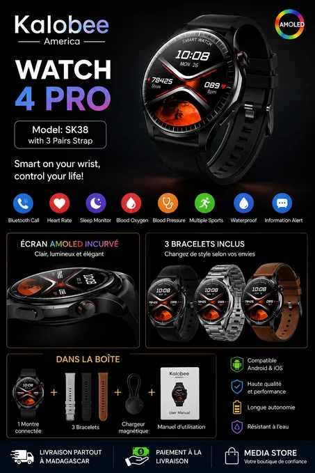 ⌚ Kalobee Watch 4 PRO – L'Innovation à votre Poignet !