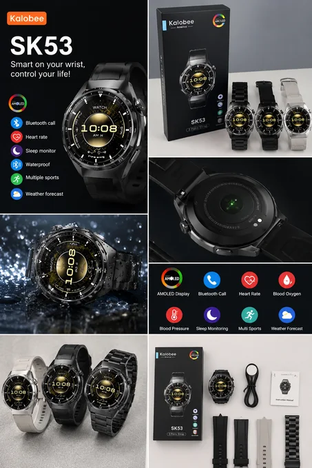 ⌚ Kalobee SK53 AMOLED – L'Élégance et la Technologie à votre Poignet !