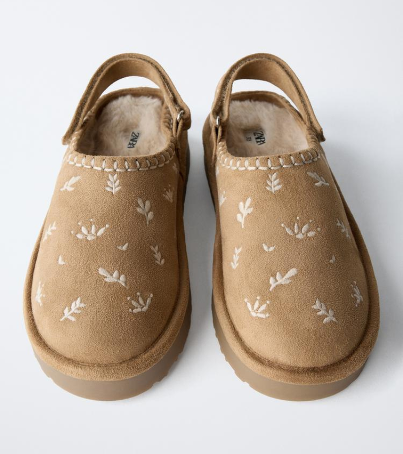 SABOTS EFFET FOURRURE BRODÉS