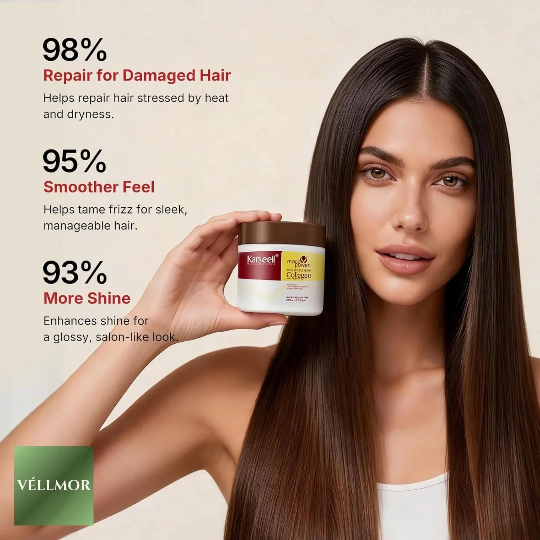 ماسك الشعر بالكولاجين من كارسيل —نعومة الحرير وترميم عميق (500 مل)