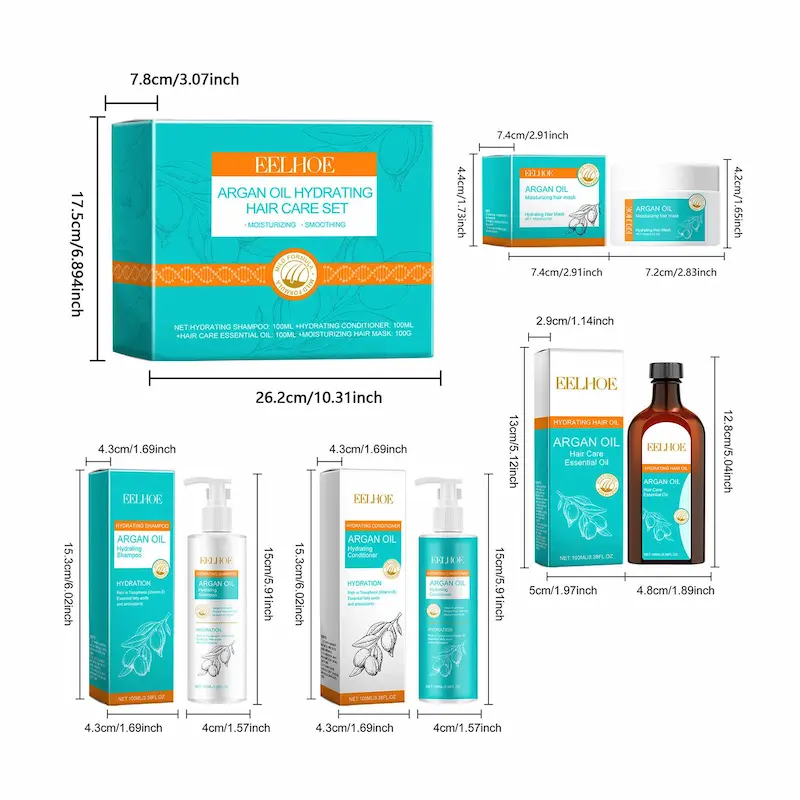 مجموعة زيت الأرجان الكاملة للعناية بالشعر