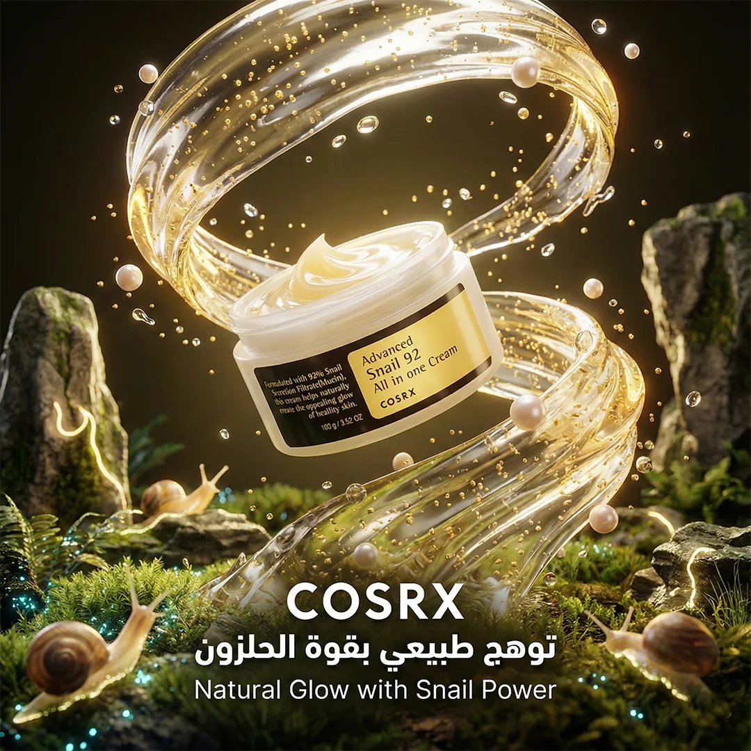 • COSRX ADVANCED SNAIL 92 ALL IN ONE CREAM - 100Gكوسركس كريم خلاصة الحلزون المطور 92 الكل في واحد