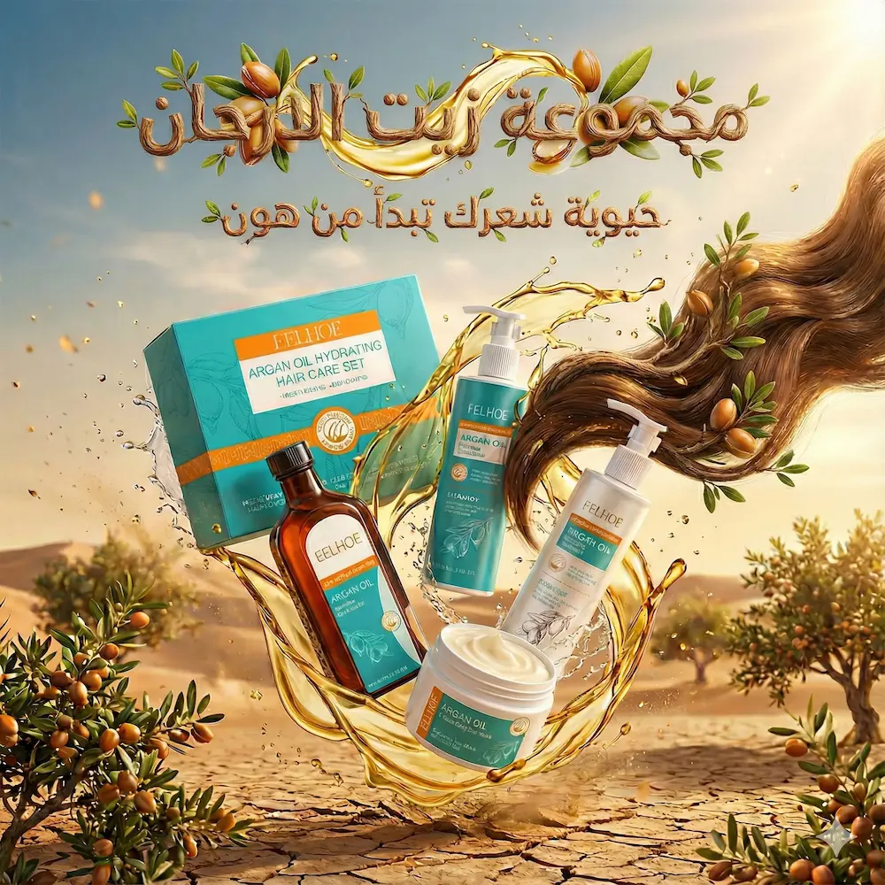 مجموعة زيت الأرجان الكاملة للعناية بالشعر