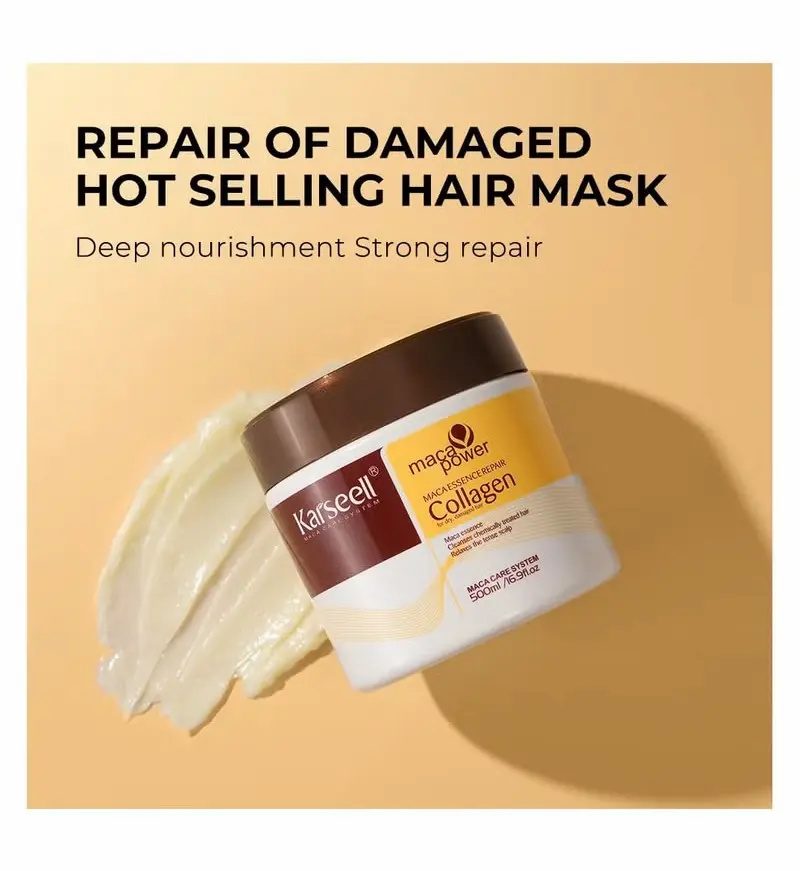 ماسك الشعر بالكولاجين من كارسيل —نعومة الحرير وترميم عميق (500 مل)