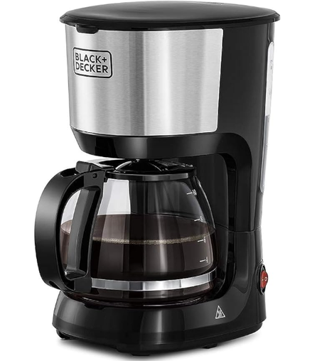ماكينة صنع القهوة بلاك اند ديكر، 10 أكواب بالتنقيط، 750 وات، إبريق زجاجي، 40 دقيقة للتدفئة، إيقاف التنقيط، إيقاف تلقائي، حماية من الغليان الجاف، لمسة نهائية من الفولاذ المقاوم للصدأ، Back-DCM