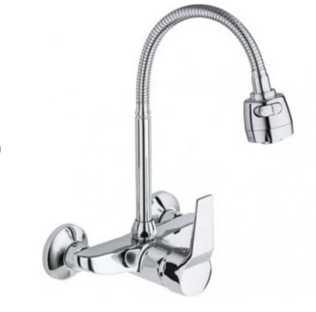 صنبور مطبخ عصري بتصميم معدني لامع بخرطوم مرن  360 درجة