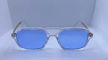 Blue Ice – Transparent Frame Sunglasses with Blue Lenses