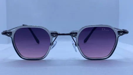 Retro Vision – Transparent Frame Purple Lens Sunglasses