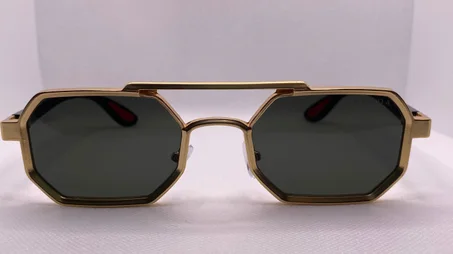 Luxury Geometric Gold-Frame Sunglasses