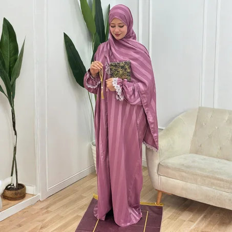 طقم صلاة رمضان الفاخر 2026 - إسدال شرعي (Tissu De Luxe)