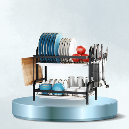 رف مطبخ متعدد الوظائف لتجفيف الأواني وتنظيم أدواتك بسهولة وأناقة