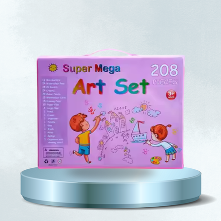 مجموعة الرسم والتلوين 208 قطعة للأطفال