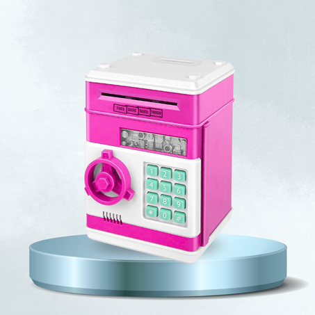 حصالة نقود إلكترونية للأطفال – لون زهري جذاب