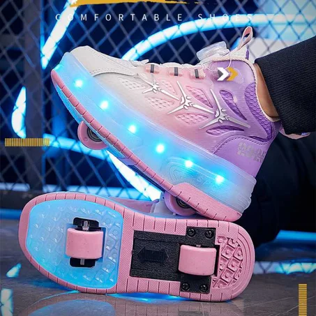 Patin à roulettes chargement USB ROZE