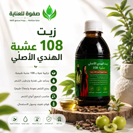 زيت 108 عشبة الهندي الأصلي في المغرب | عناية طبيعية للشعر