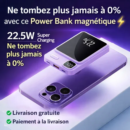 Power Bank Wireless magnétique sans fil  22.5 W
