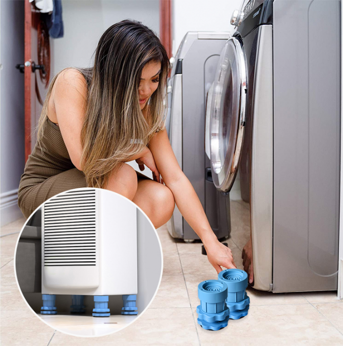 Support de machine à laver antichoc et antibruit, tampons d'alimentation  anti-vibration pour laveuse et sécheuse, stabilisateur de machine à laver  pour machine à laver et sèche-linge (lot de 4)