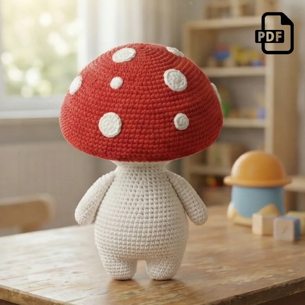 Red Mushroom Guy Amigurumi Pattern PDF | Kids Play Toy