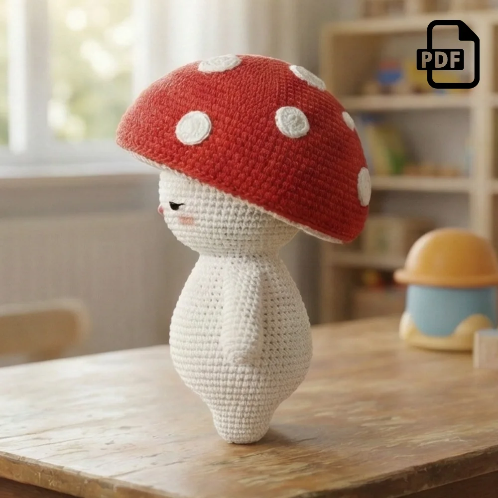 Red Mushroom Guy Amigurumi Pattern PDF | Kids Play Toy