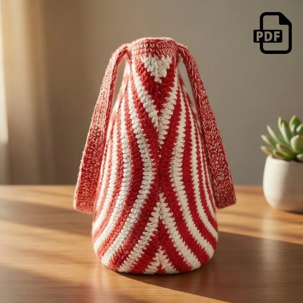 Peppermint Swirl Tote Crochet Pattern PDF | Bag Pattern