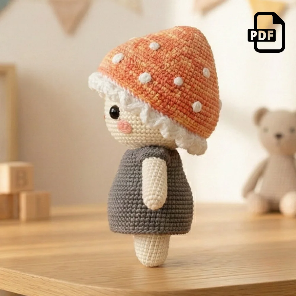 Baby Mushroom Amigurumi Pattern PDF | Kids Play Toy