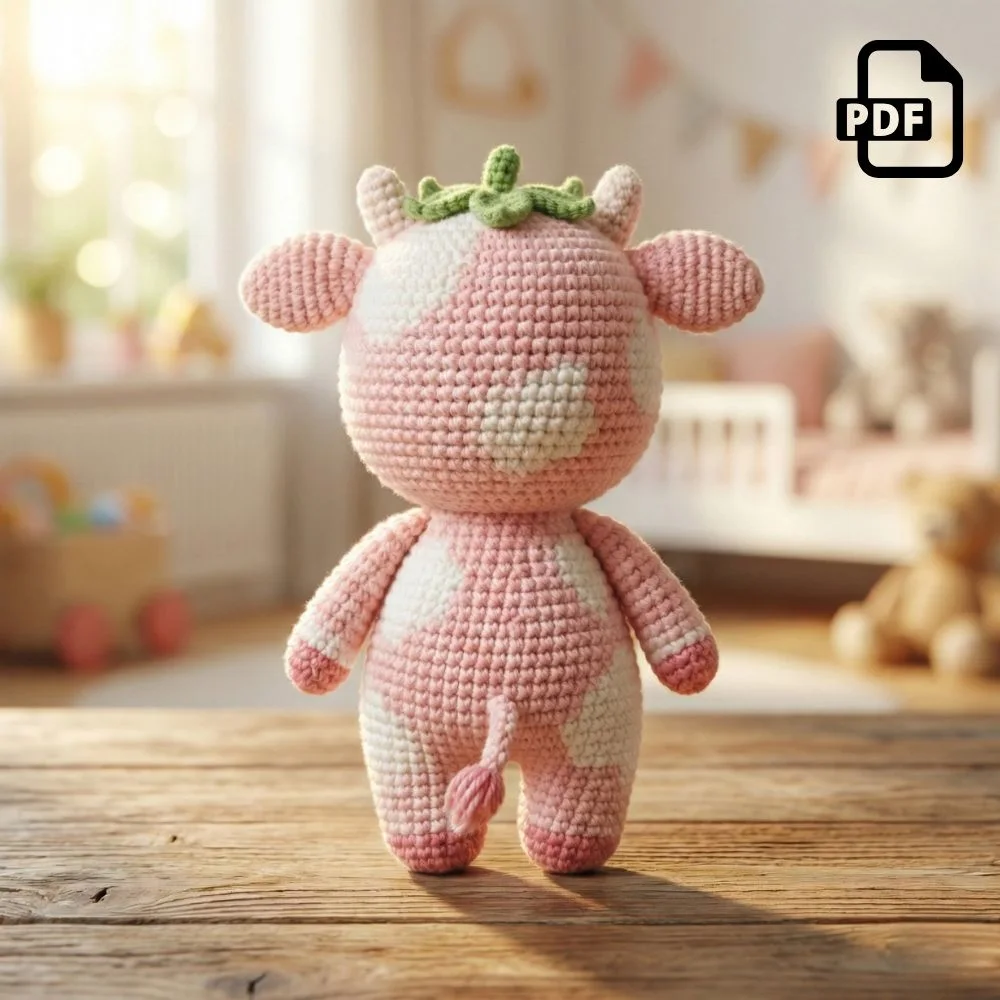 Strawberry Cow Amigurumi Pattern PDF | Kids Play Toy