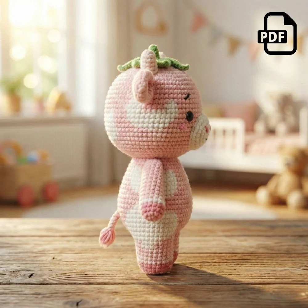 Strawberry Cow Amigurumi Pattern PDF | Kids Play Toy