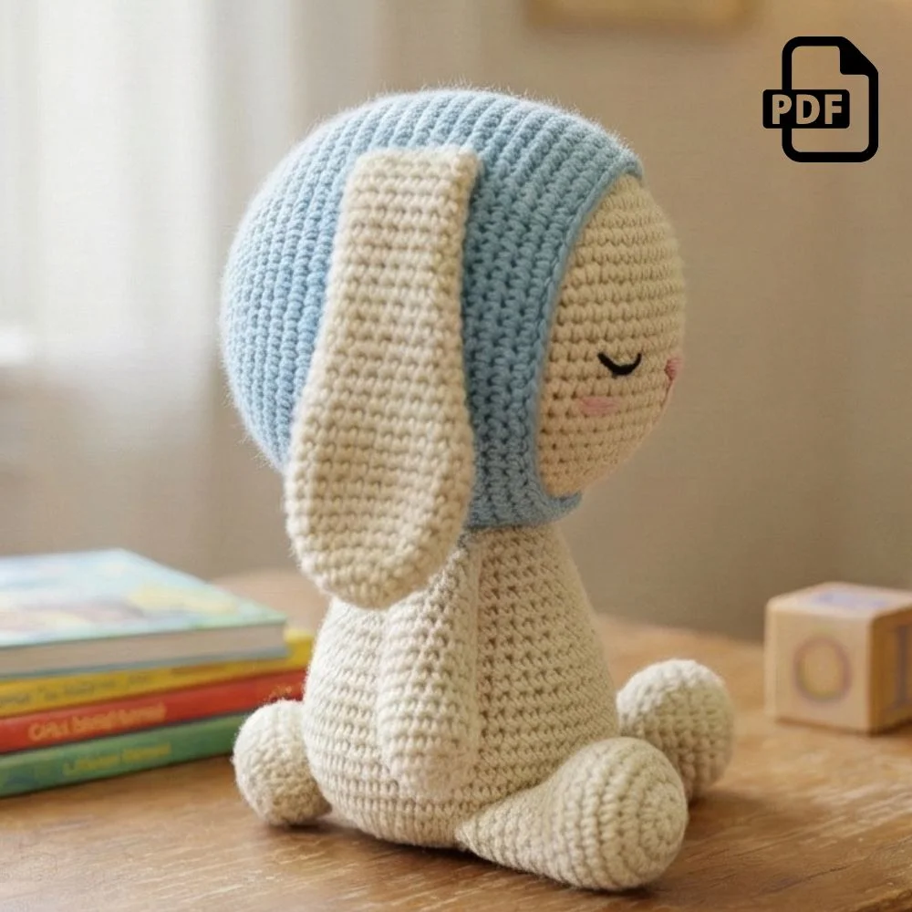 Sleepy Bunny Amigurumi Pattern PDF | Kids Play Toy