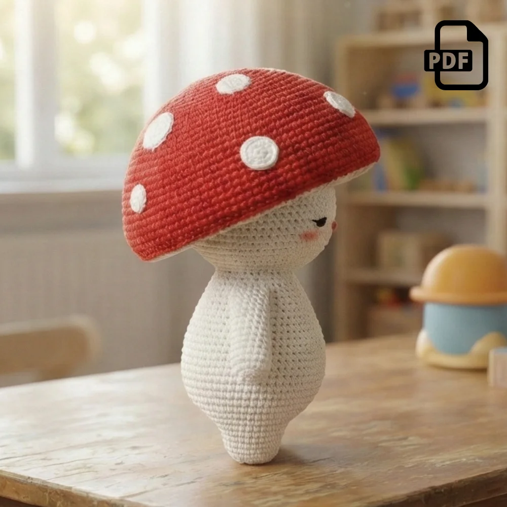 Red Mushroom Guy Amigurumi Pattern PDF | Kids Play Toy