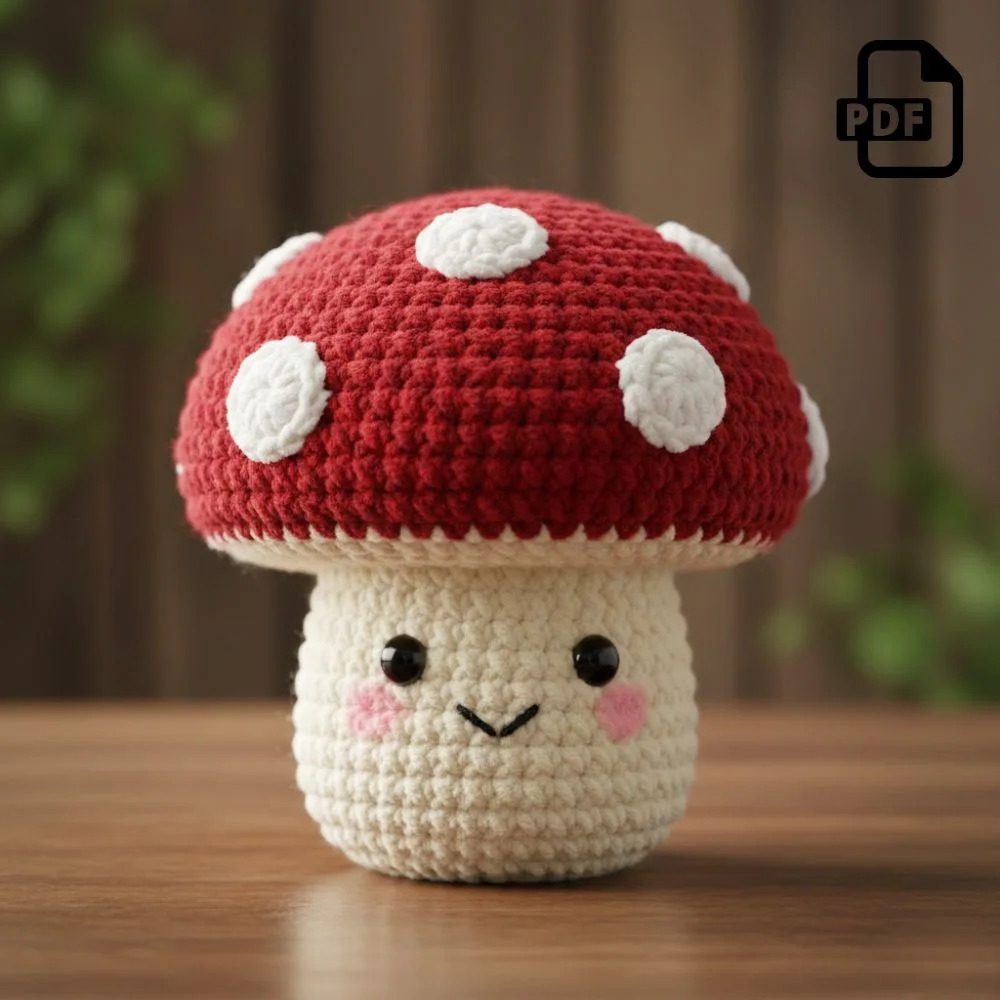 Kawaii Mushroom Amigurumi Pattern PDF | Kids Play Toy