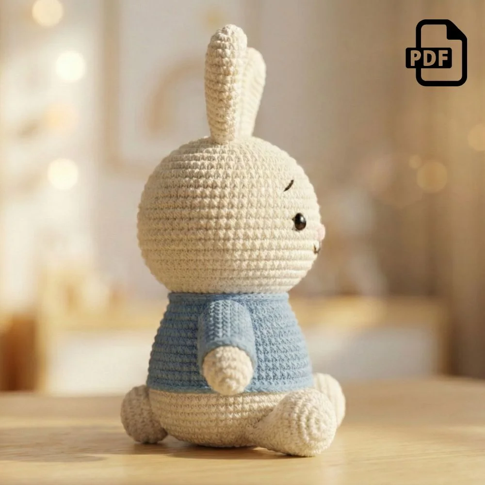 Sitting Bunny With Sweater Amigurumi Pattern PDF | Kids Play Toy