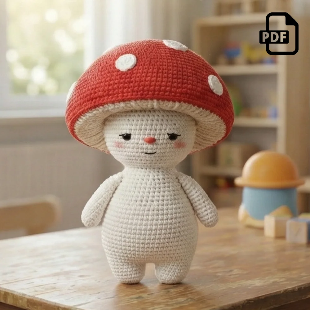 Red Mushroom Guy Amigurumi Pattern PDF | Kids Play Toy