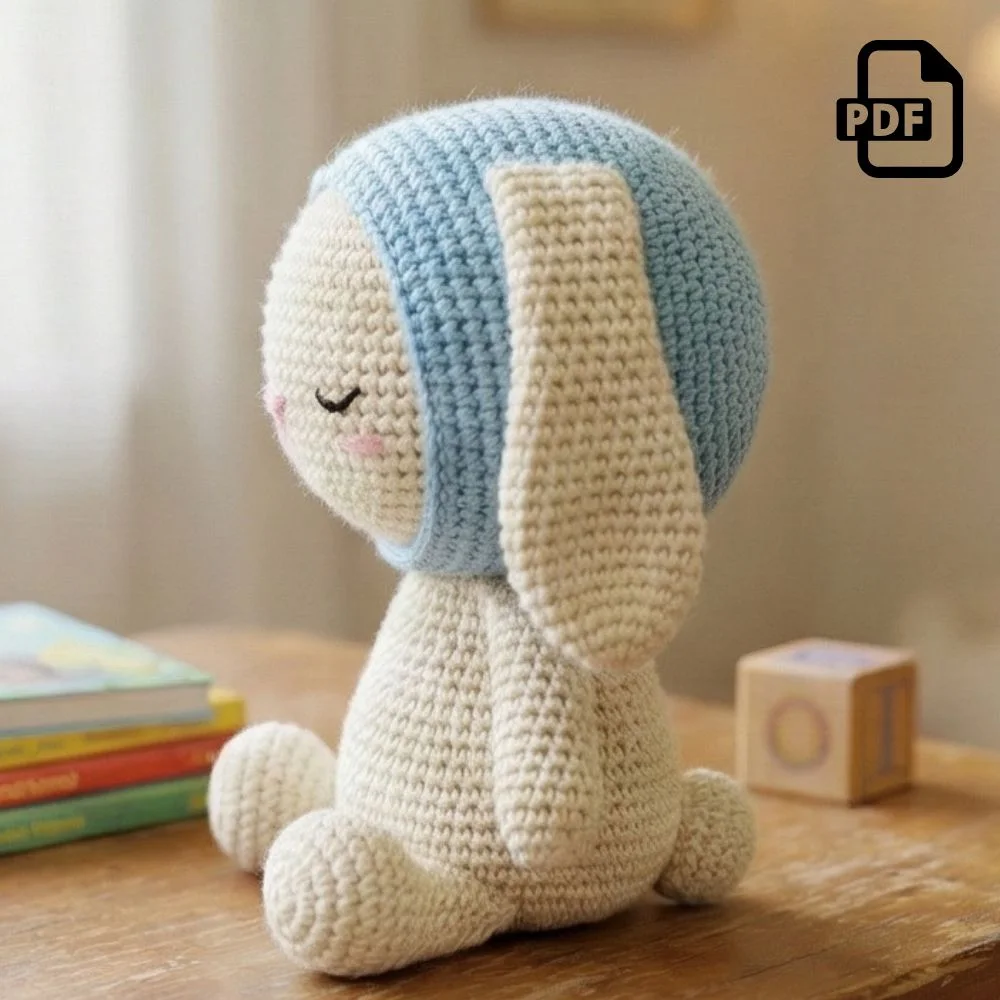 Sleepy Bunny Amigurumi Pattern PDF | Kids Play Toy