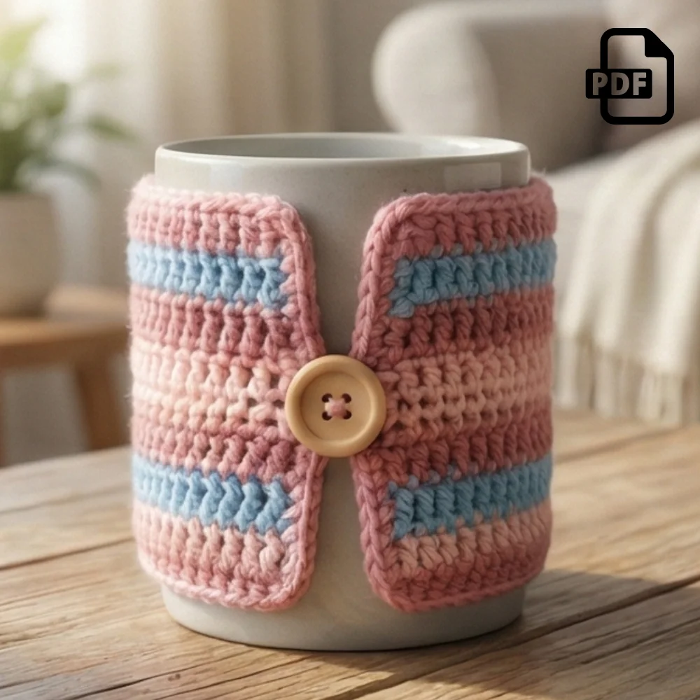 Bow Mug Cozy Crochet Pattern PDF | Home Decor