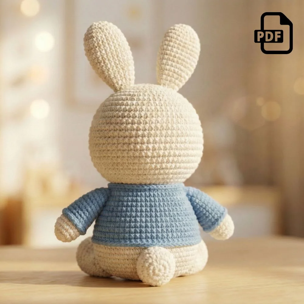Sitting Bunny With Sweater Amigurumi Pattern PDF | Kids Play Toy