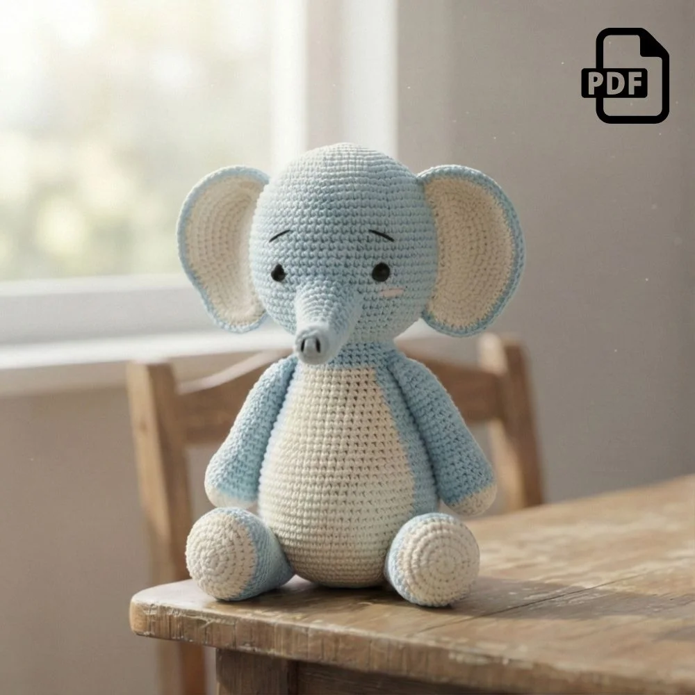 Cozy Elephant Amigurumi Pattern PDF | Kids Play Toy