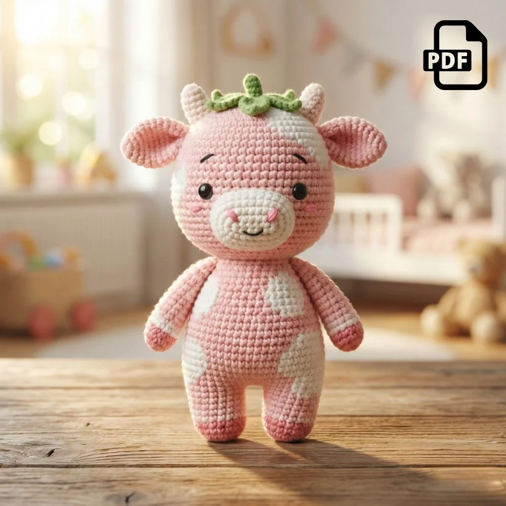 Strawberry Cow Amigurumi Pattern PDF | Kids Play Toy