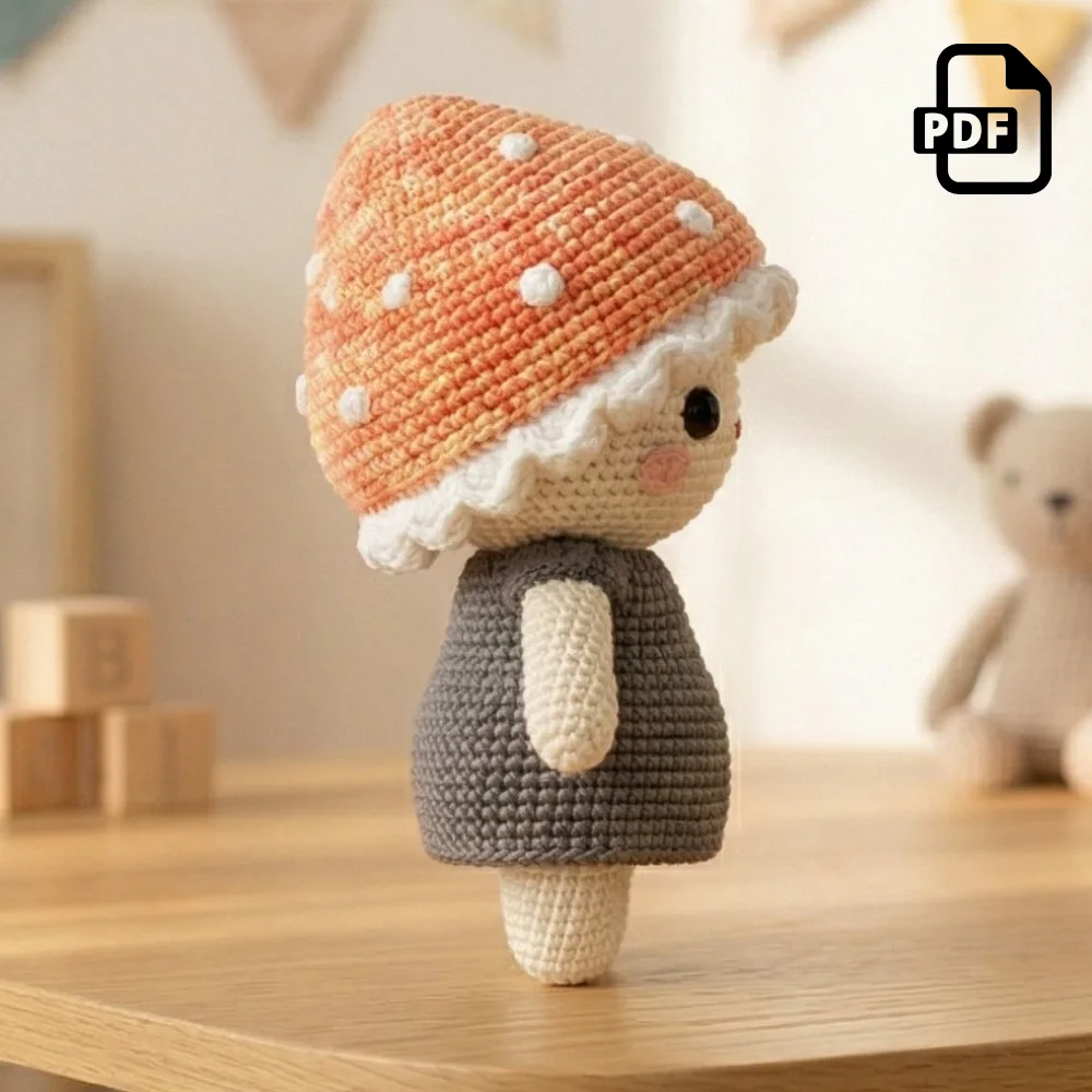 Baby Mushroom Amigurumi Pattern PDF | Kids Play Toy