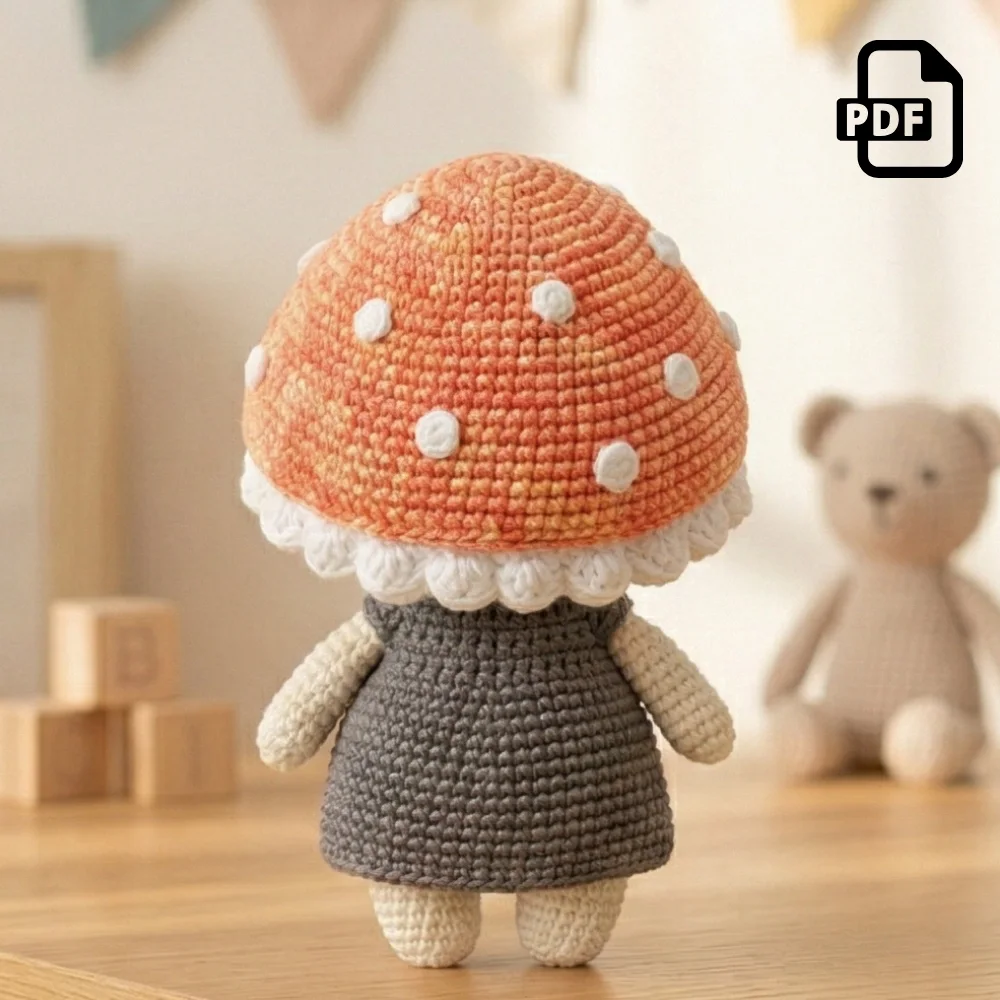 Baby Mushroom Amigurumi Pattern PDF | Kids Play Toy