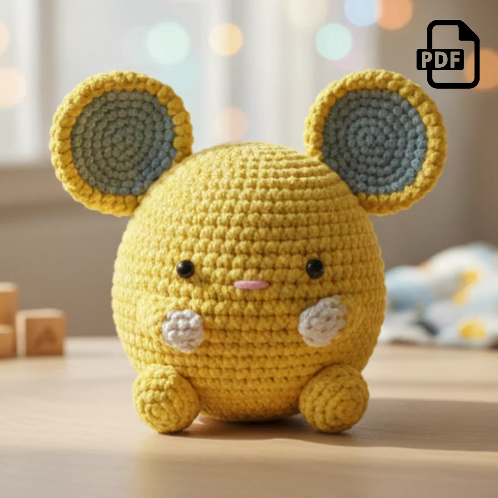 Electric Cheese Mouse Amigurumi Pattern PDF | Kids Play Toy