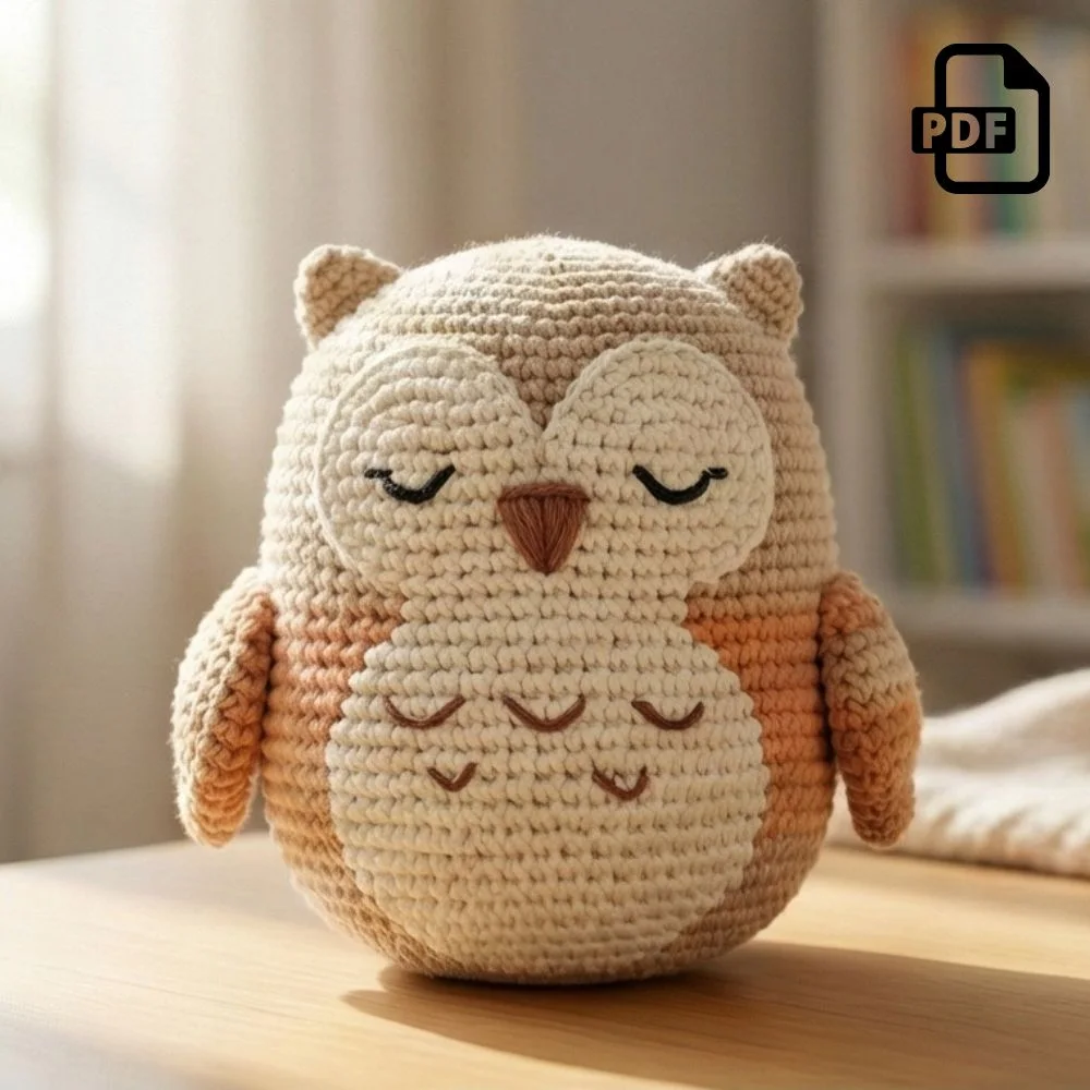 Sleepy Owl Amigurumi Pattern PDF | Kids Play Toy