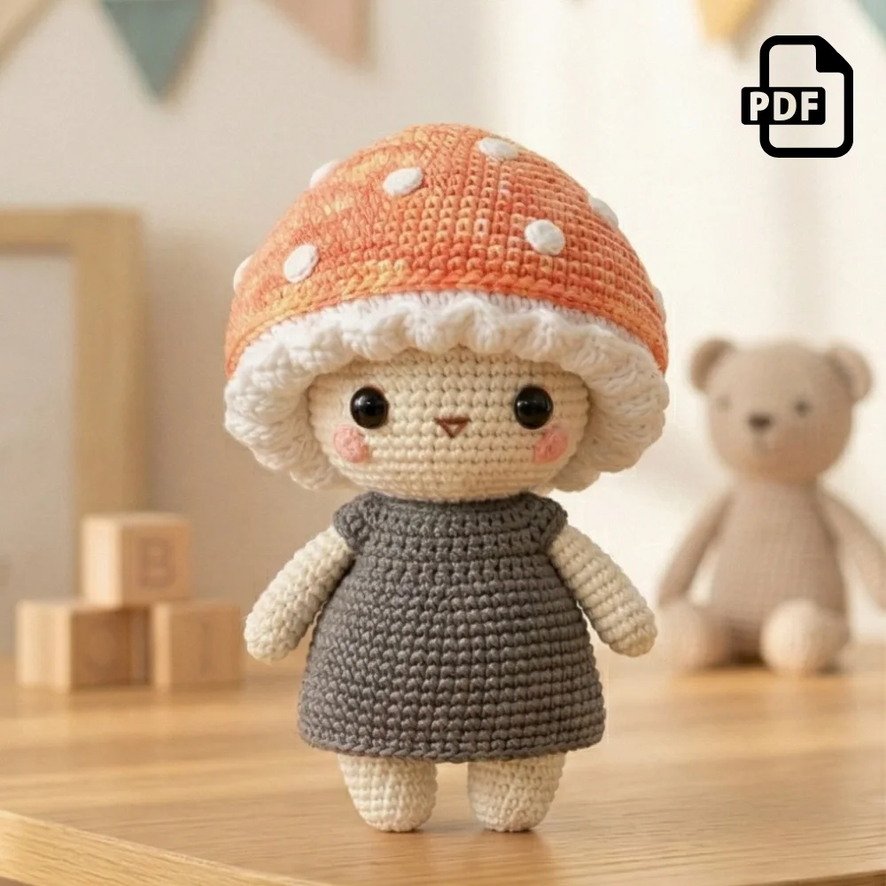 Baby Mushroom Amigurumi Pattern PDF | Kids Play Toy